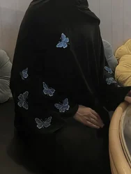 Abayas musulmanas Eid para mujer, cárdigan bordado de mariposa con cremallera, vestido largo árabe de fiesta, Abaya, caftán, Ramadán, Dubái, 2024