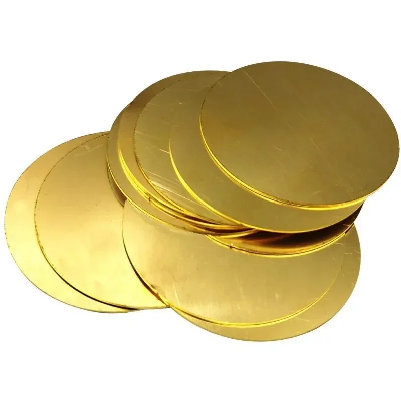 2pc H62 Brass Disc Copper  Thin  Sheet  Gasket 0.5/0.8/1/1.5/2/3mm Laser Cutting Dia 20/30/50/60/80mm No Hole