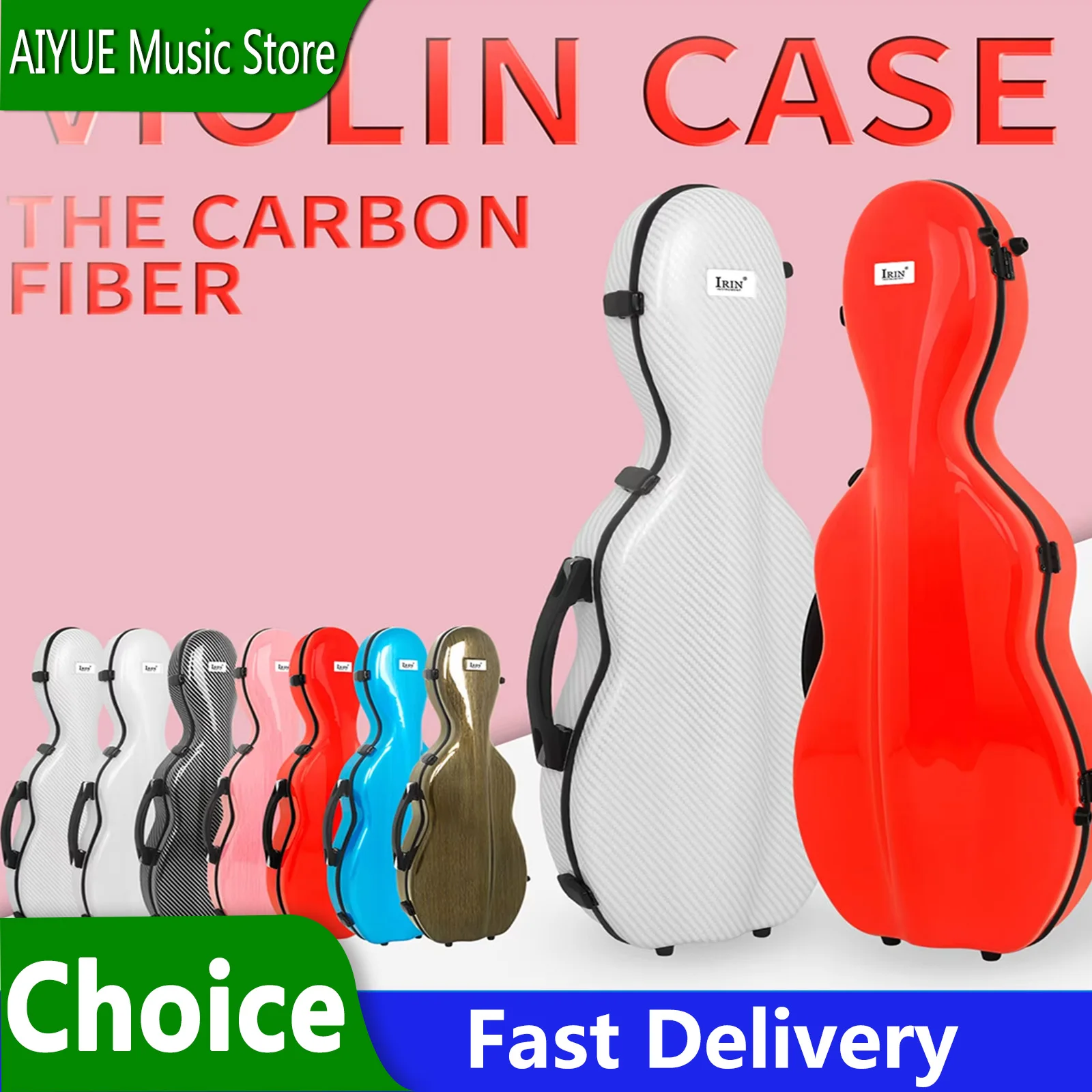 

IRIN VB-50 Violin Case Carbon Fiber Violin Parts Box Lightweight Sturdy Composite Material Double Shoulder Strap Bag ﻿Parts