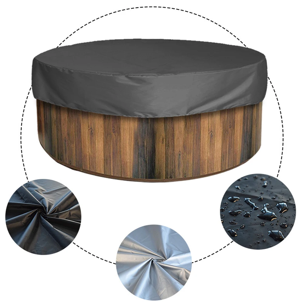 Outdoor Tub Cover Round Top Cover Protector Dustproof Waterproof Fabric For Spa Bathtub Attachment