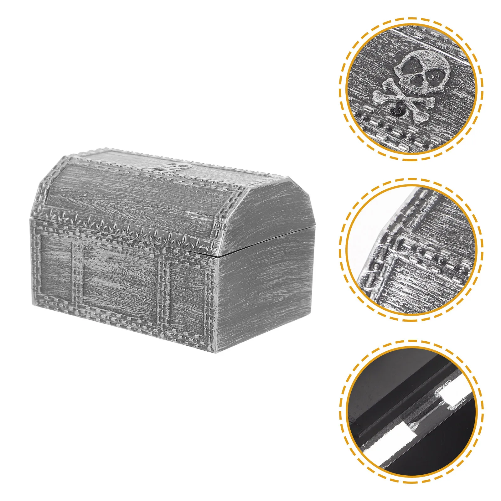 

Plastic Mini Treasure Box Fine Craftsmanship Pirate Themed Decor for Party Favors Stage Props Jewelry Display Treasure Hunt
