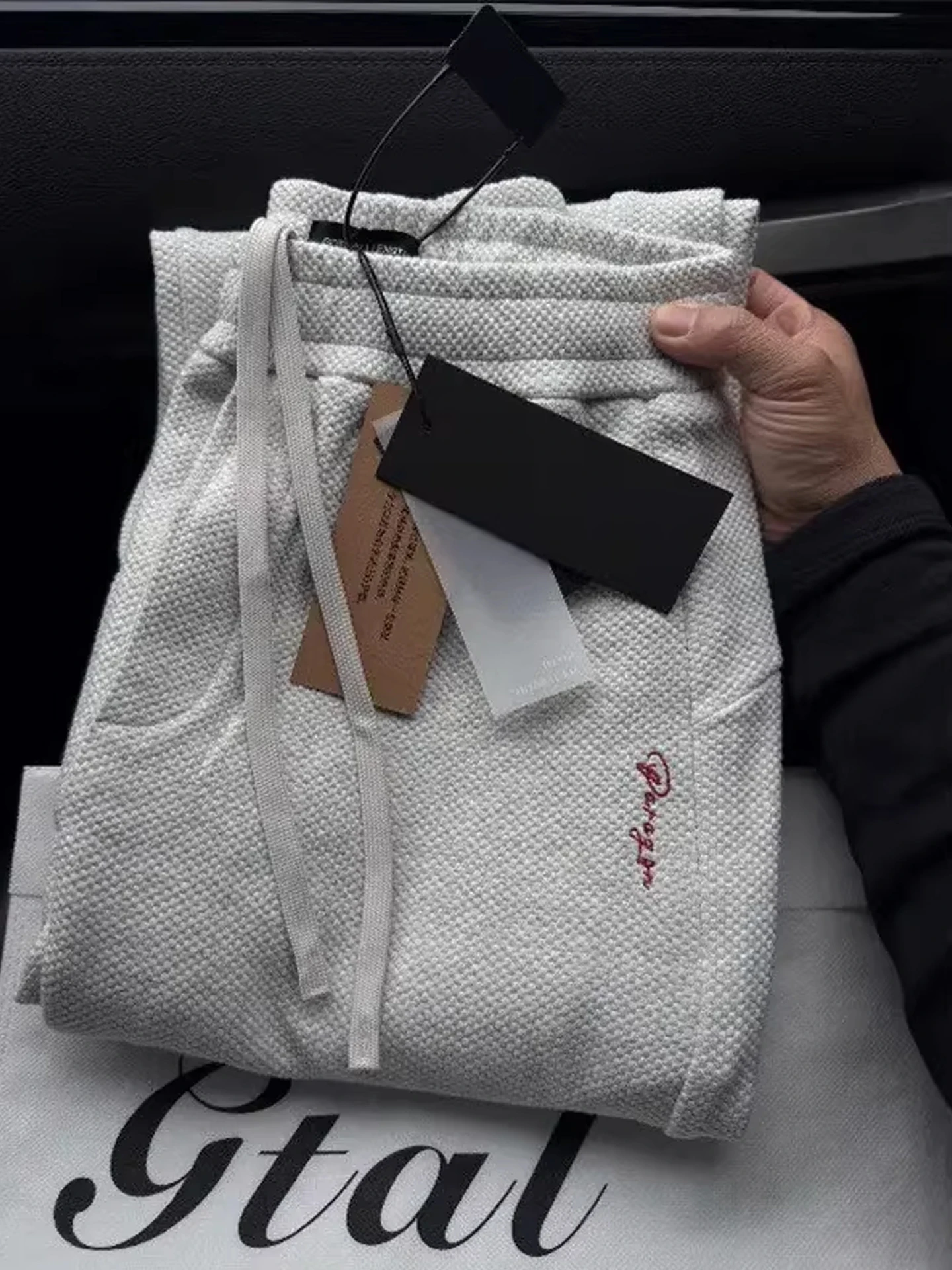 

ey Honeycomb Red Label Embroidered Casual Fitn Men's Pants Spring American Heavyweight Spor Straight Leg Leisure Trousers