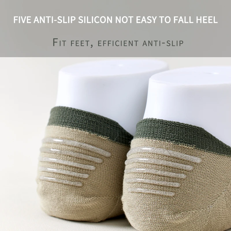 MiiOW 6Pair Silicone Non-slip Deodorant Antibacterial Cotton Invisible Boat Socks Set Low Cut Breathable Mesh Thin Slippers Sock