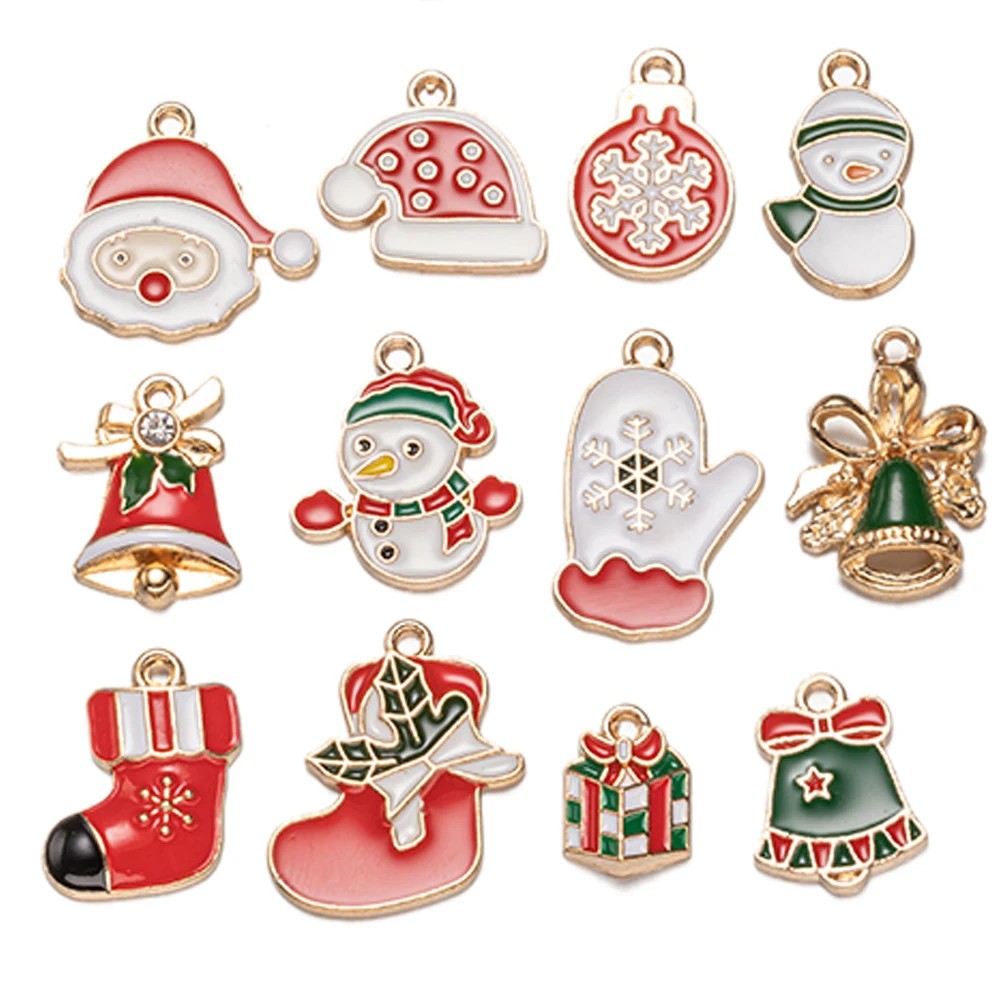 20/40pcs Random Mixed Christmas Pendant Charms For DIY Earring Necklace Bracelet Jewelry Making Supplies Decor Craft Accessories - Image 2