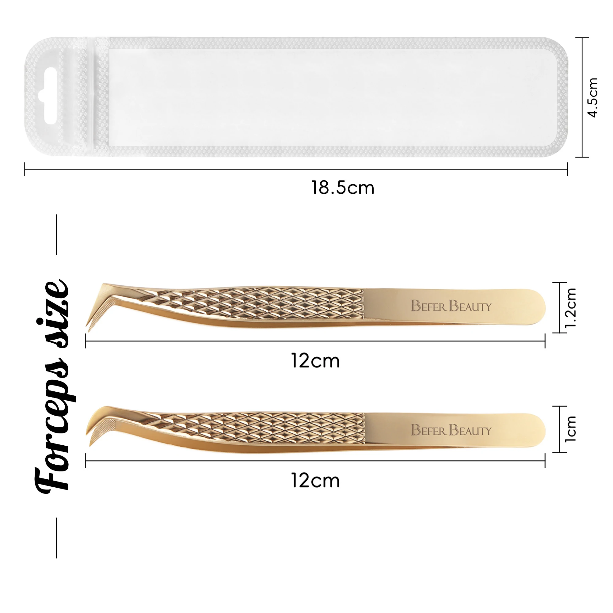 Antistatische Pinzette, Wimpernverlängerung, professionelle hochpräzise Volumenpinzette, Pinzette aus Edelstahl, rutschfestes Make-up-Werkzeug – Detail 17