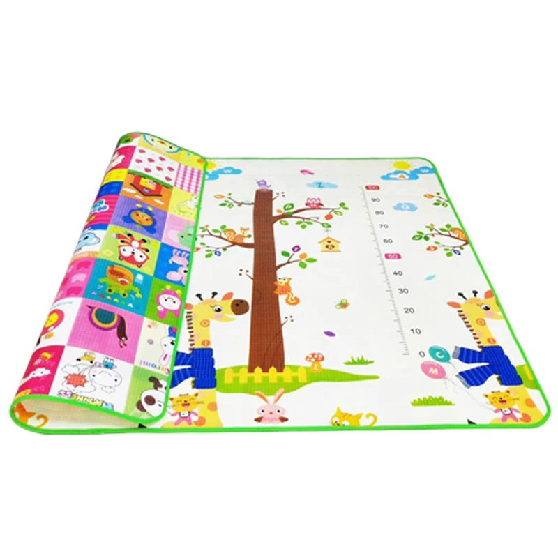 Alfombra de juego de doble cara para bebé, alfombrilla de espuma de 0,5 cm/1cm de grosor para gatear, juguete educativo de rompecabezas para niños,