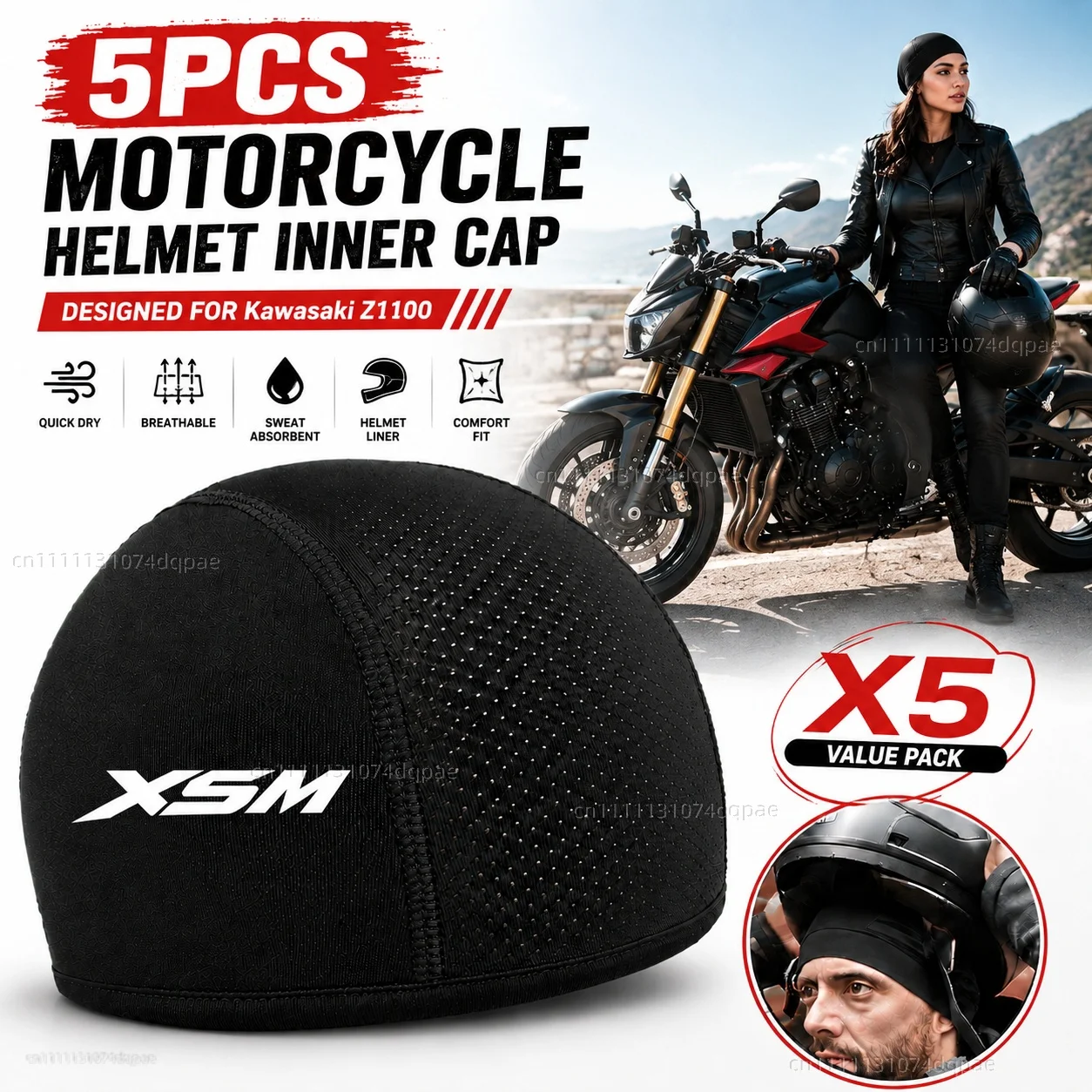 

5pcs Motorcycle Helmet Inner Cap Hat Quick Dry Breathable Hat Racing Cap Moto Riding Thin Soft Beanie For Malaguti XSM 2008-2024
