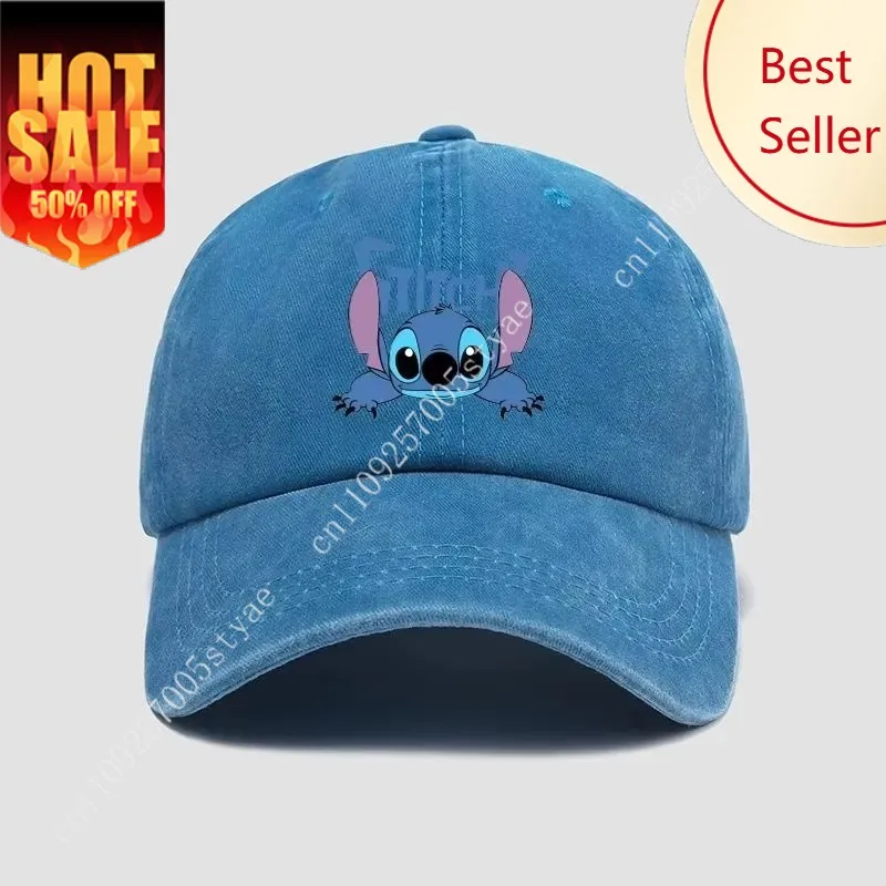 Casquette décontractée Stitch, motif dessin animé kawaii, casquette de baseball respirante, casquette à visière réglable, unisexe, cadeaux pour enfants