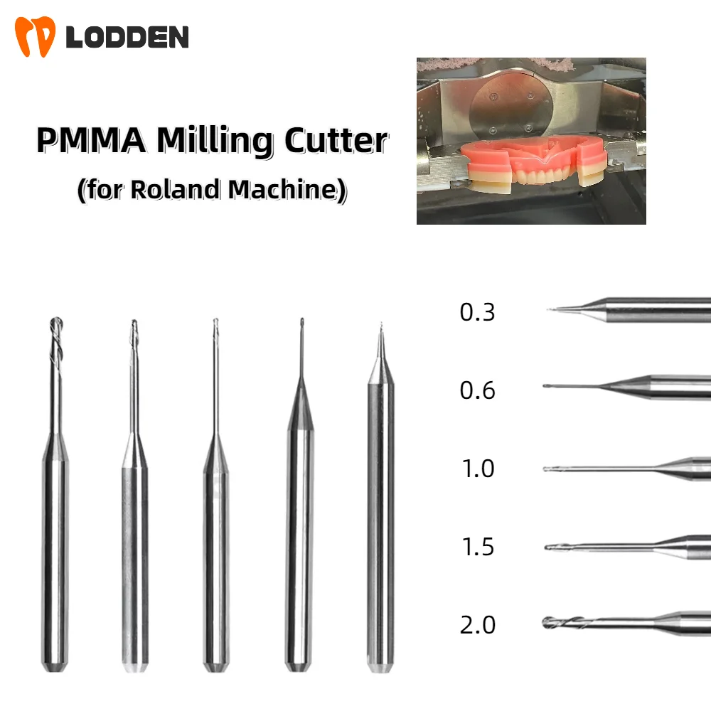 

Dental Milling Burs for Roland PMMA NC D4 Grinding Milling burs 4.0mm Shank Dental Lab Griding Tools