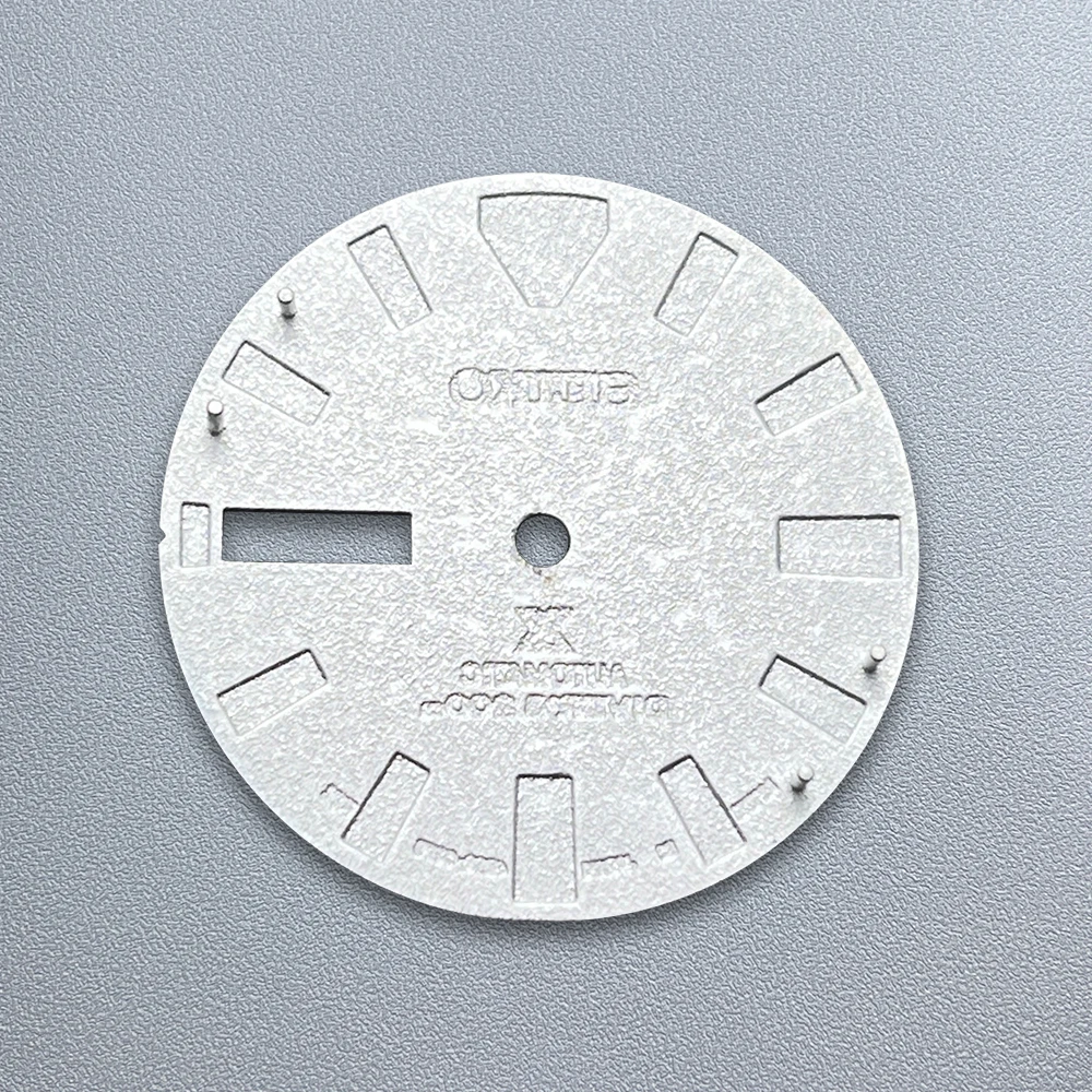 28.5mm S Logo 3D Printing Texture Dial adatto per il movimento giapponese NH36 accessori per la modifica dell'orologio luminoso verde