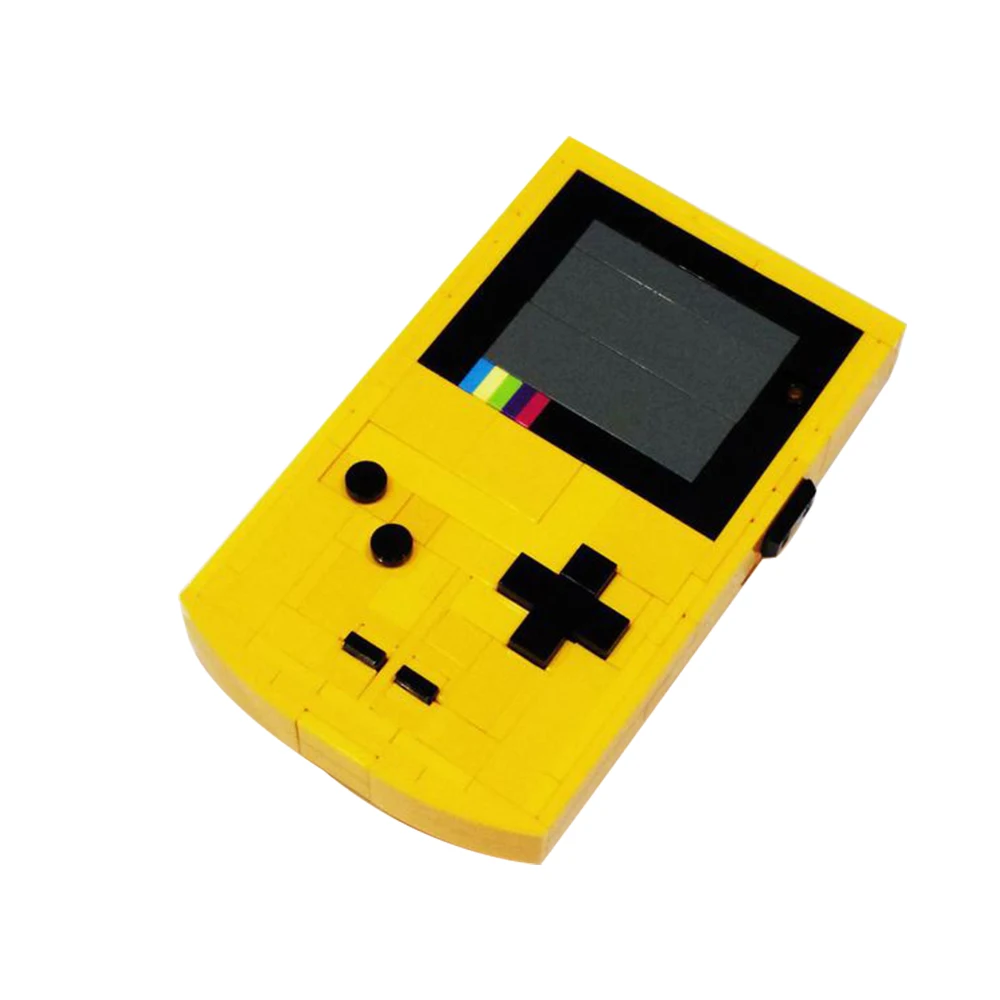 Gobricks MOC Game Boy Color Building Blocks Ideal Game Console DIY Bricks Kids Adult Birthday Toys Sets Creative Yellow Model