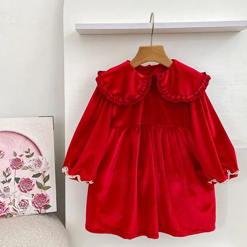 2026 New Autumn Sister Dress Kids Princess Dresses 2-6Yrs Girl Party Dress Christmas Style Children Clothes Baby Girl Clothes
