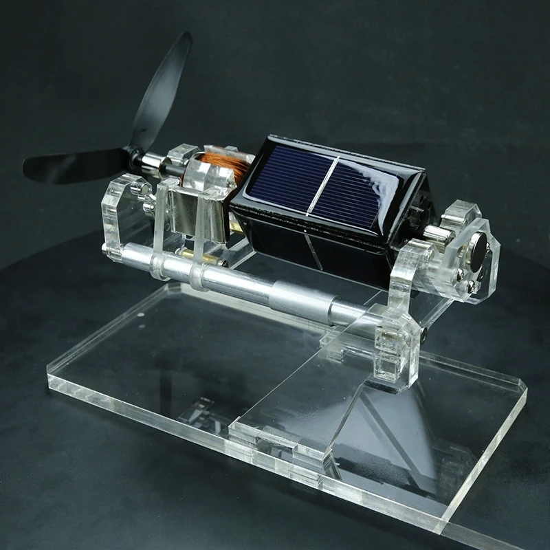 Double-layer fan blade maglev solar motor, Mendocino, dual-axis design DIY