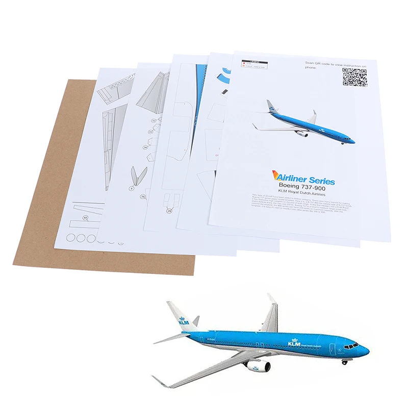 1:100 โบอิ้ง 737 เครื่องบิน Dutch Airlines 3D กระดาษ DIY ของเล่นทําด้วยมือ