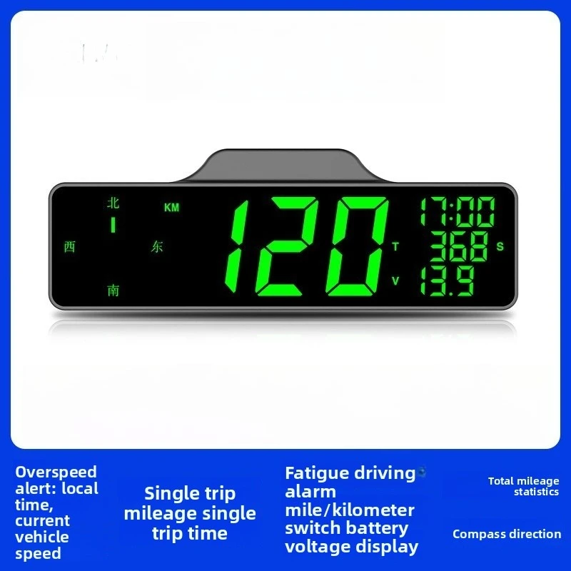 

Новый автомобильный HUD автомобильный проекционный дисплей компас многофункциональный GPS измеритель скорости сигнализация превышения скорости