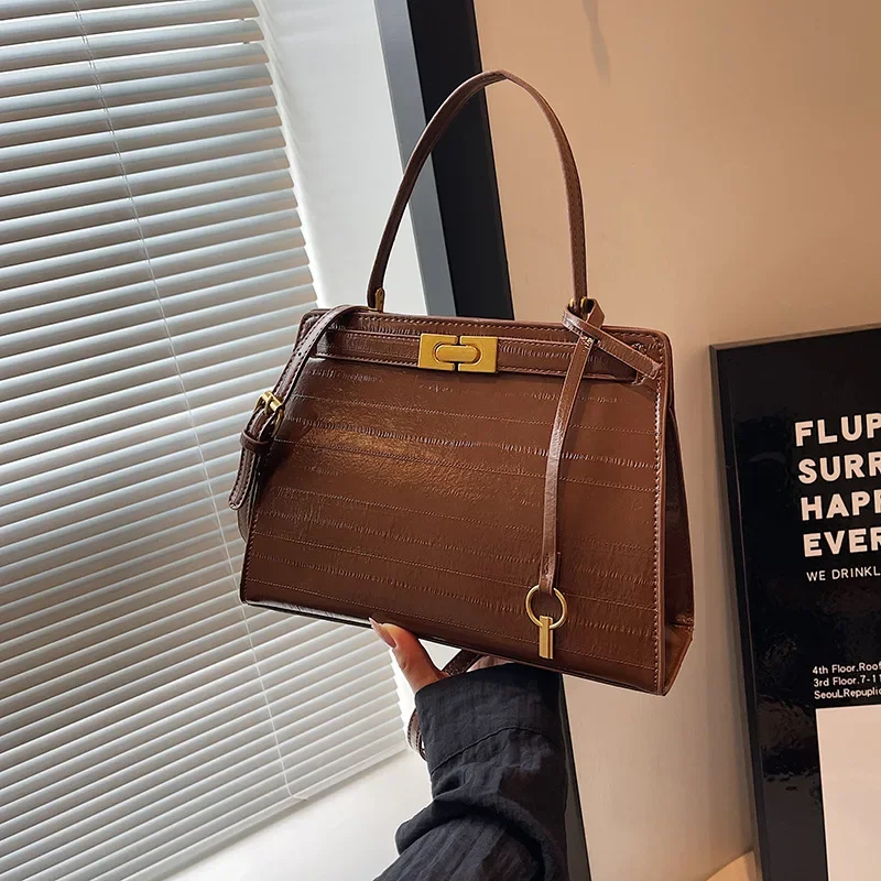 

2025 New! Women's Stone-Texture Birkin-Style Bag | Simple Retro Design | Underarm & Handheld | Premium Feel
