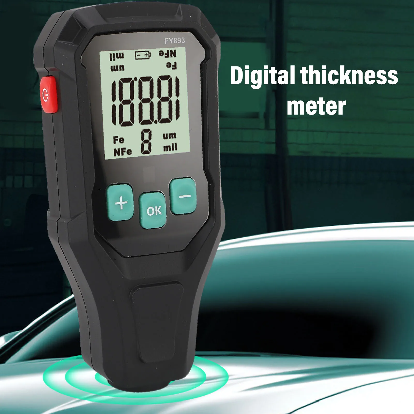 

0-1350μM Digital Paint Meter Paint Thickness Meter Car Automotive Coating Depth Digital Mil Thickness Tester