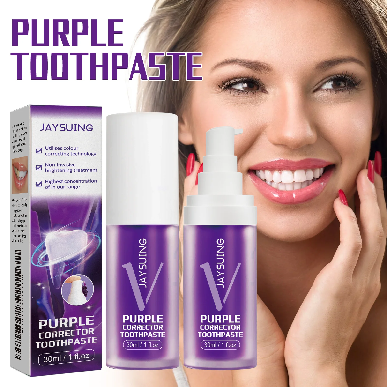 Roxo Esmalte Cor Creme Dental, Remove Tártaro, Limpeza Profunda, Higiene Oral, Respiração Fresca, Clareamento, Produtos para Cuidados Dentes
