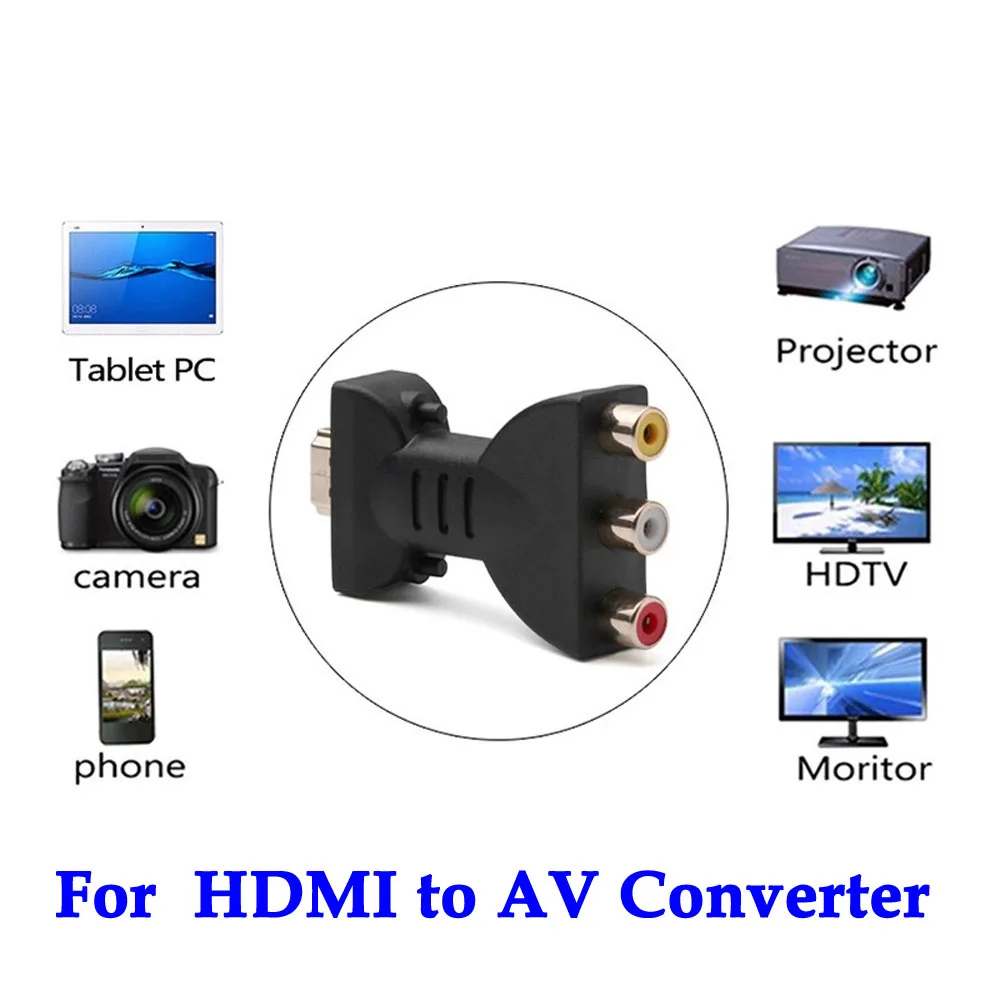 HD 1080P RCA AV To HDMI-compatible Adapter Converter For HDMI to AV converter 3RCA  Adapter Connector