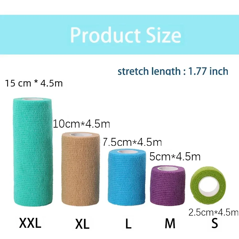 10 Rolls Elastic Bandage,Self Adhesive Bandage,Athletic Wrap Tape,Sport Protector Knee Finger,Tattoo Accessories