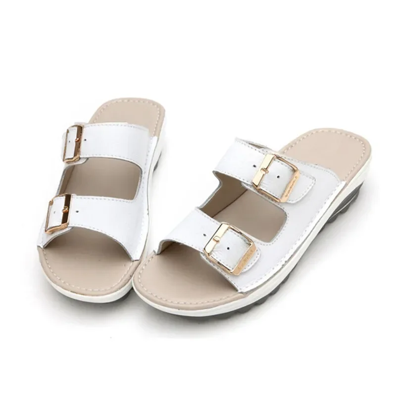 MVVJKE Plus Size 35-42 Hot New Summer Woman Beach Slippers Sandals Casual Double Buckle Clogs Sandalias Women Slip on Flip Flop