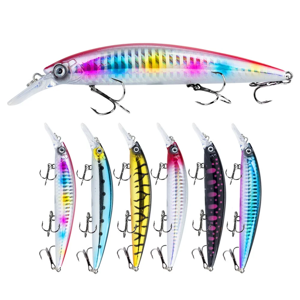 1 unidade Isca Artificial Rígida de Arremesso de Longo Alcance, Tipo Wobbler Biônico, Afundante e Silenciosa, com Anzóis Triplos, 13cm/36g
