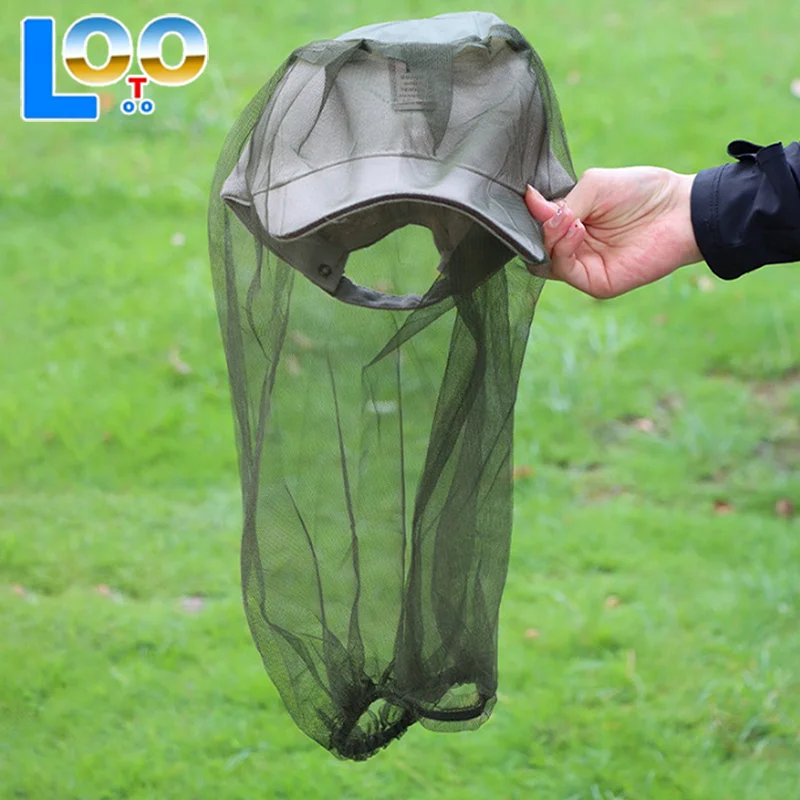 5 pezzi di arrivo sicuro da viaggio campeggio berretto a rete midge zanzara insetto cappello bug rete per la testa rete per la testa protezione per la testa