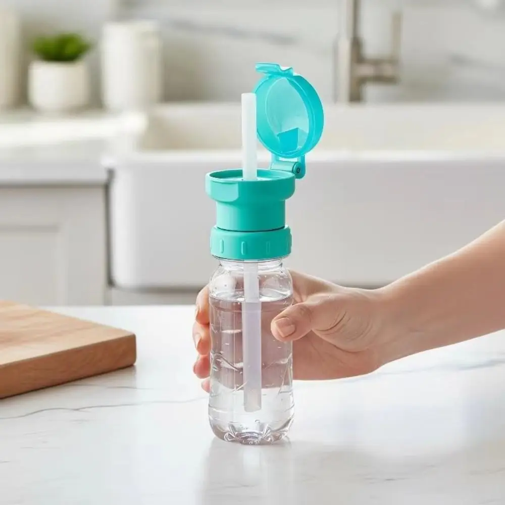 Reusable Straw Straw Bottle Cap Flip Top Lid Colorful Bottle Straw Lid Wide Opening Beverage Bottle Cap Daily Drinking Use