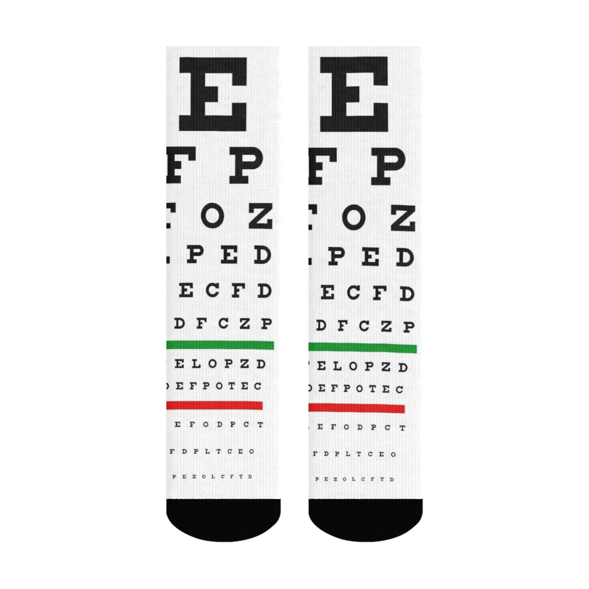 Novel and Quirky Eye Chart Printed Men's Socks Skin-friendly and Breathable Socks Street Hip-hop Harajuku Vibe Fun Socks