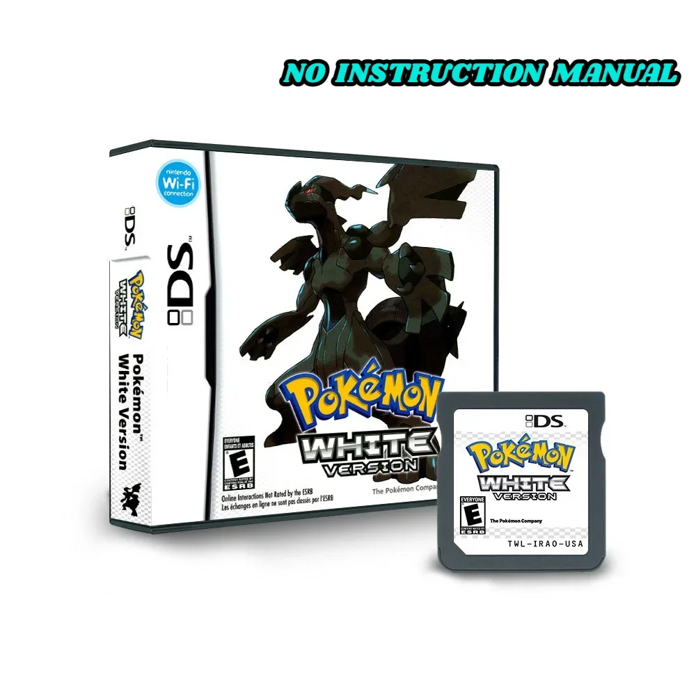 USA Pokemon Zwart en Wit 1 2 Gecombineerde Kaart Gecombineerde Kaart Met Doos Cassette DS Pokemon Game Card voor ds nds 3ds Geen instructie