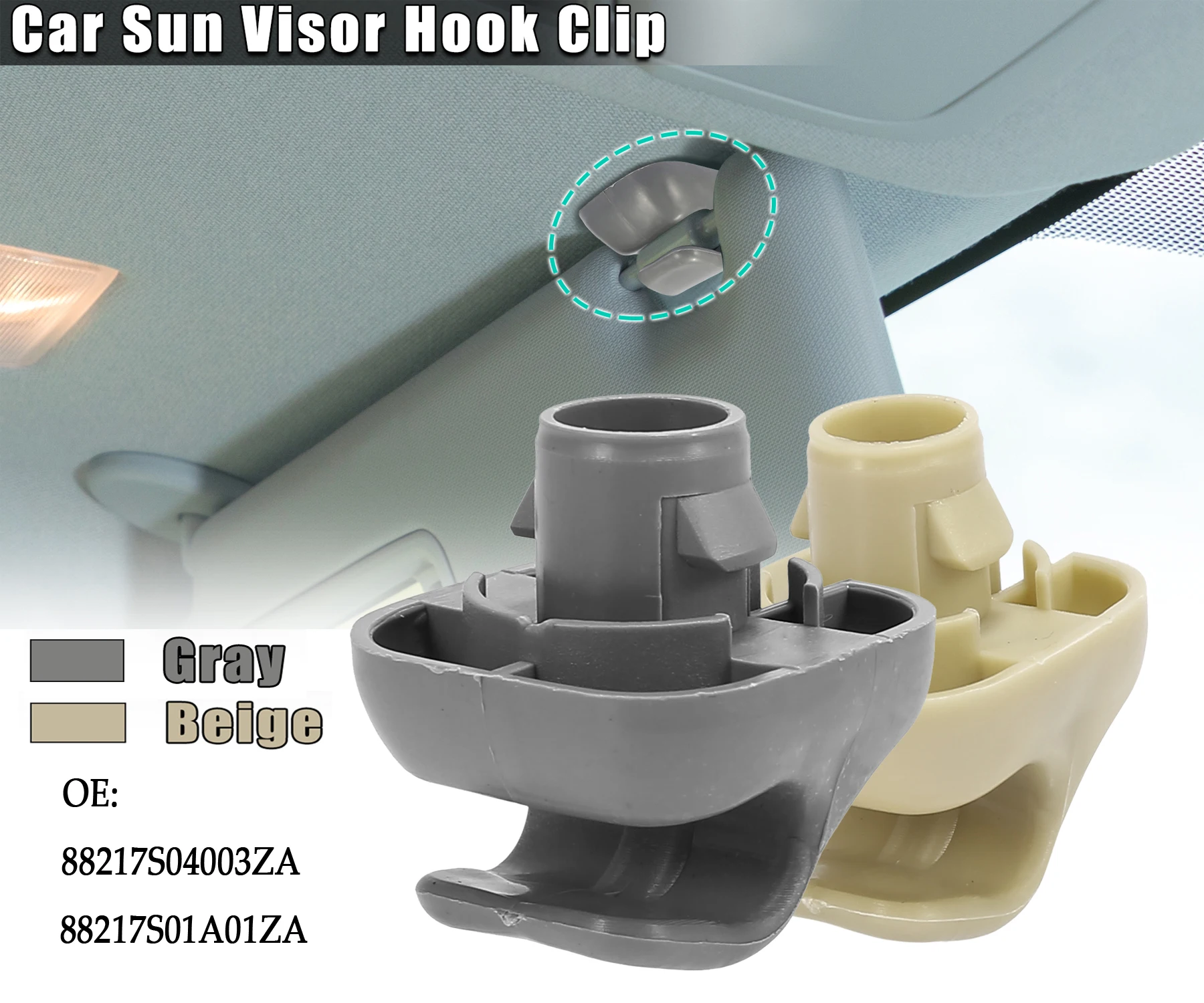 X Autohaux Car Plastic Sun Visor Hook Clip Bracket Retainer 88217S01A01ZA for Honda Civic 1996-2008 for Fit CR-V 2007-2008