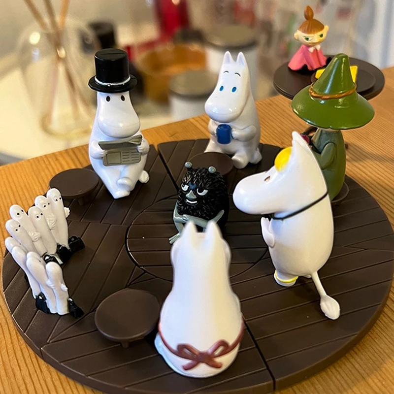 8Pcs/Set Anime Moomin Characters Blind Box Kawaii Little My Snufkin Q Version Action Figure Toys Cute Collectible Figure Model