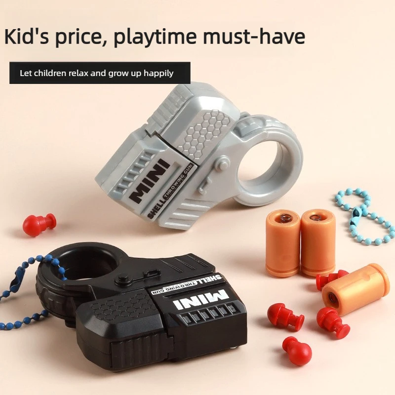 Mini Pistol Gun Sports Game Toy Keychain Decompression Launcher Model Keyring for Boys Adult Handbag Accessories Gift