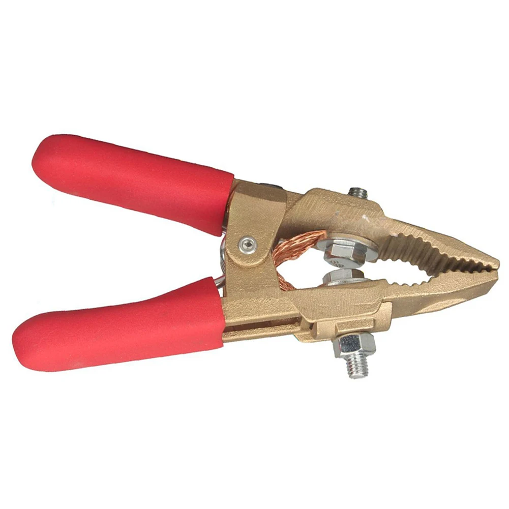 600A Earth Cable Clamp for Welding Grounding Applications Brass Construction with 8mm Terminal Lug Mounting Hole