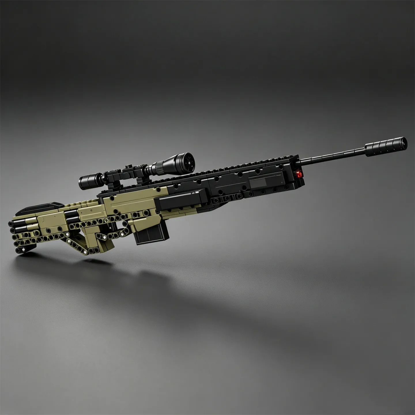 

British AWM Sniper Rifle Building Block Model Gun —MOC Barrett Heavy Sniper Rifle