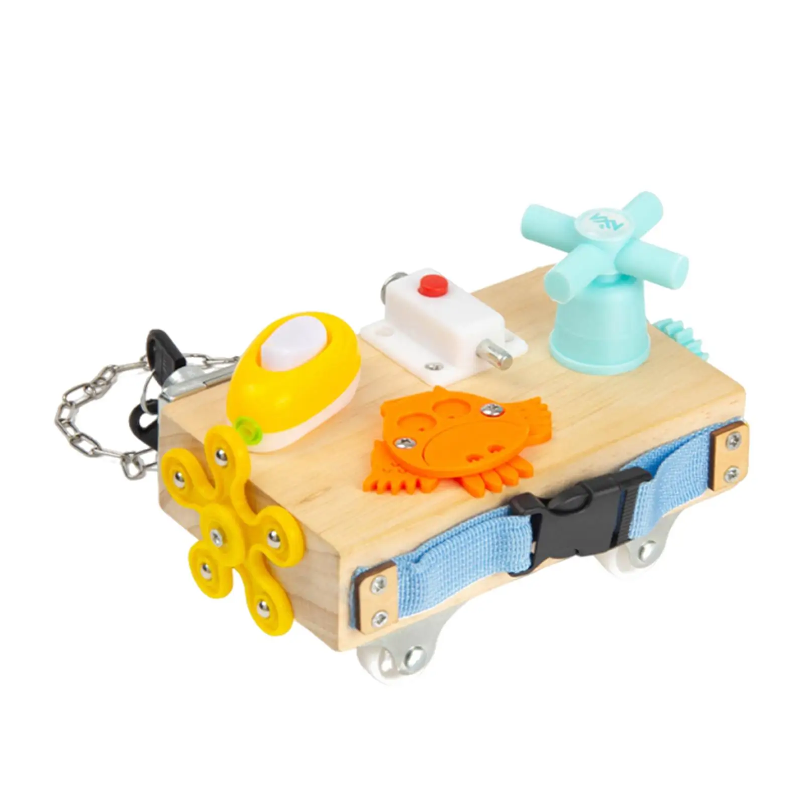 Placa de madeira ocupada viagem brinquedo sensorial aprendizagem educacional leve fidget multifuncional placa sensorial