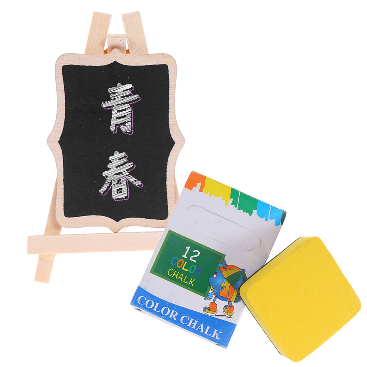 

3Pcs Mini Set Small Wooden Desk Chalkboard Kids Craft Home School Message Board Display Desktop Blackboard Notice