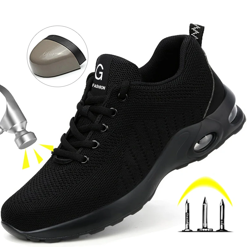 High Quality Men's Boots Safety Shoes Steel Toe Puncture-Proof Work Boots Lightweight Safety Work Shoes Men Indestructible Shoes