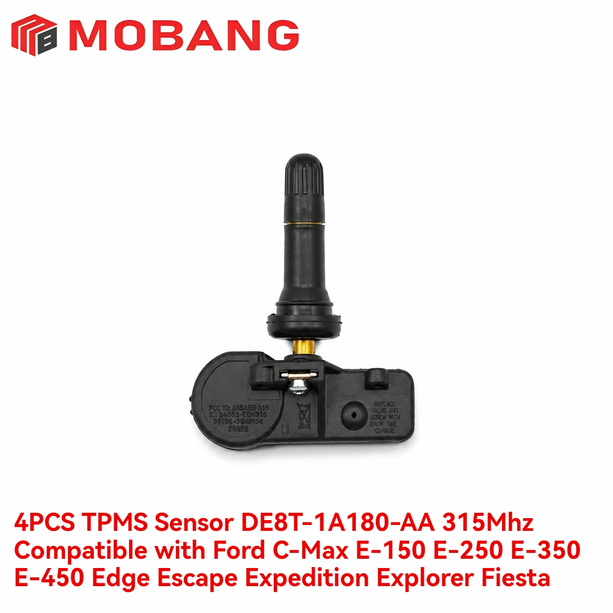1/4PCS TPMS Sensor DE8T-1A180-AA 315Mhz Compatible with C-Max E-150 E-250 E-350 E-450 Edge Escape Expedition Explorer Fiesta