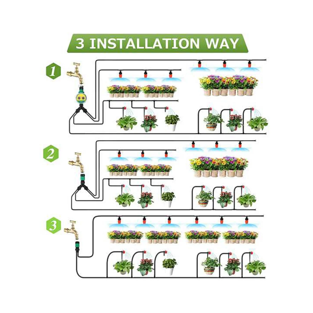 Garden Garden Irrigation System Set Watering Drip Irrigation System Accessories Garden Hose Watering System