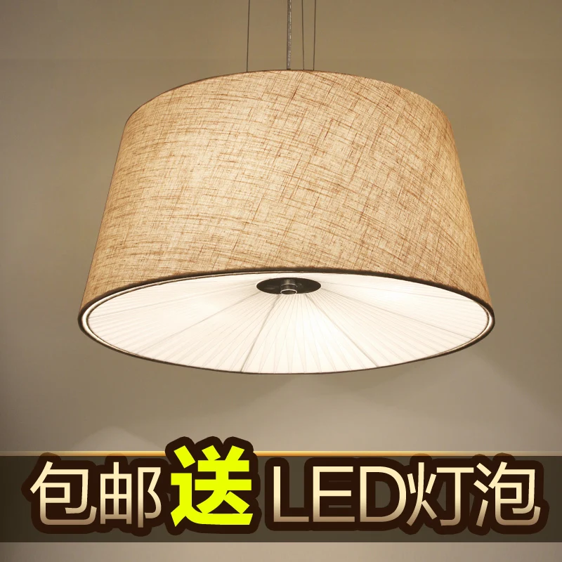 

Fashion and creative linen chandelier, modern simple dining room, bedroom study bar, round living room chandelier