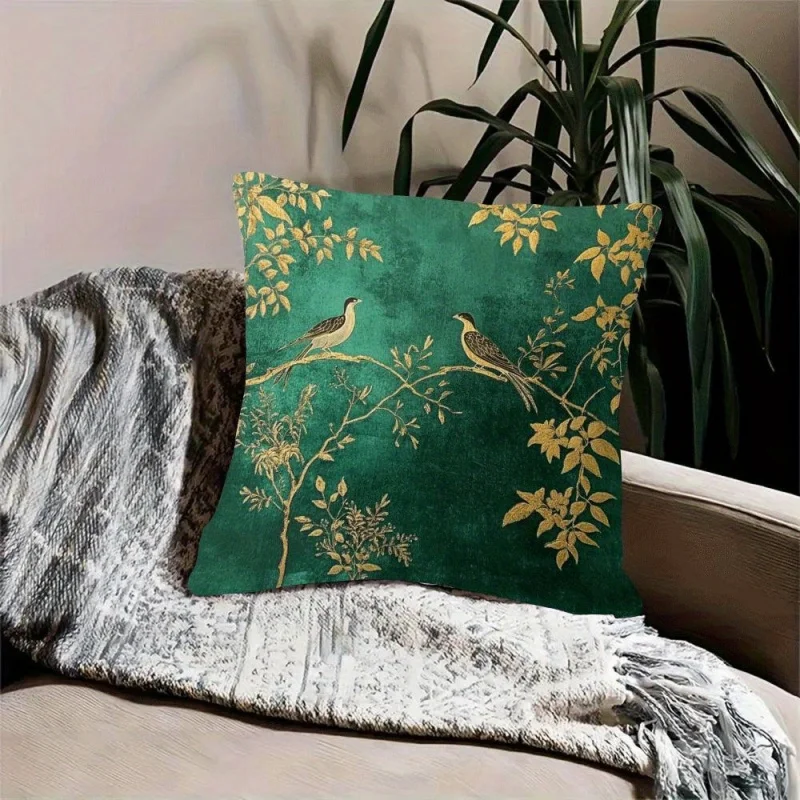 VIKAMA: An Elegant Emerald Green Velvet Cushion Cover, Perfect For Modern Home Decor