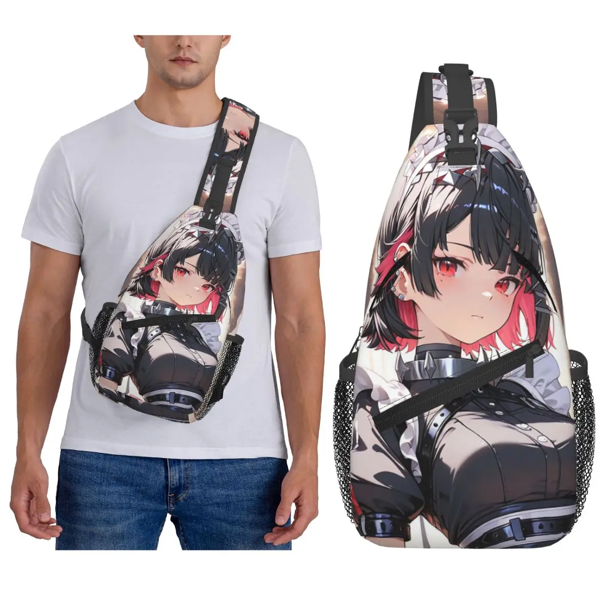 

Ellen Joe Zenless Zone Zero Chest Bag Men Sling Crossbody Backpack Chest Bag Travel Hiking Daypack Shoulder Bag