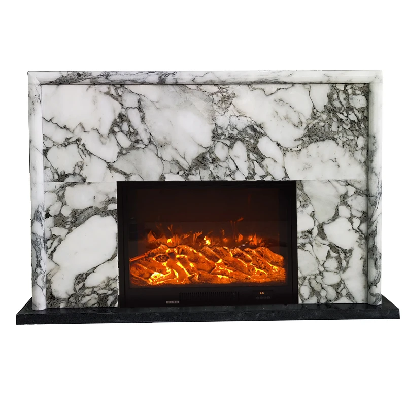 Marble fireplace, large white stone fireplace, French stone carving fireplace, indoor heating fireplace, decorative cabinet