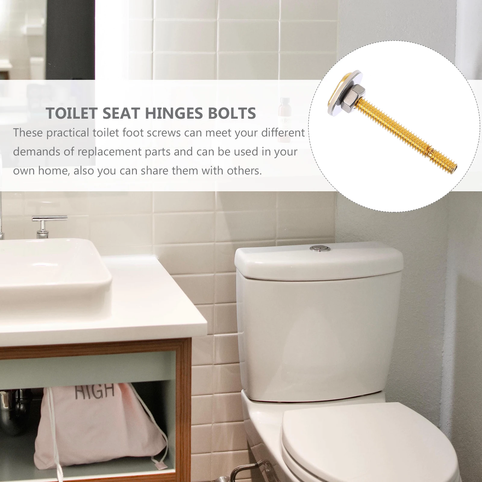 

Copper Seat Screws Replacement Universal Mounting Bolts For Toilet Fixings Durable Toilet Seat Installation Hardware