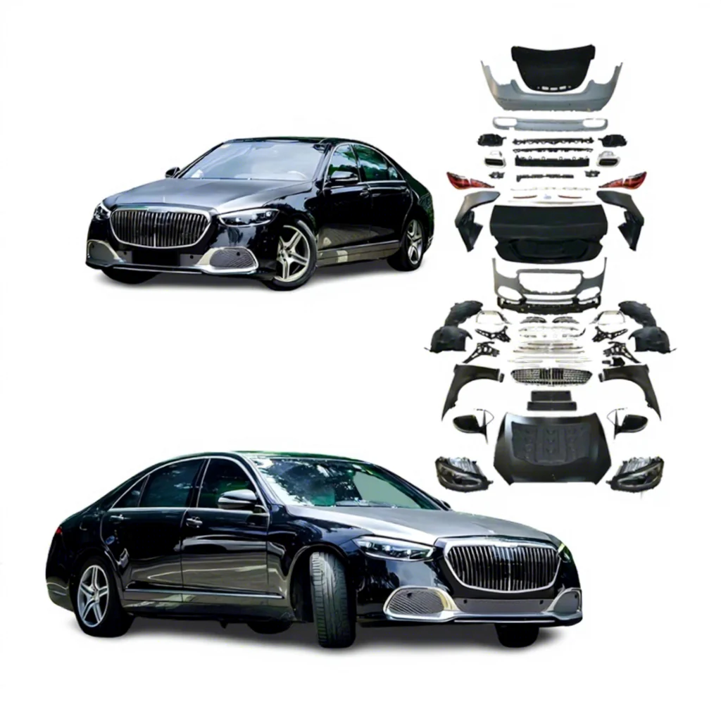 Forbenz S-class 2005-2013 W221 Up/upgrade to 2024 W223 MBH Style Bodykit Hood pp Bumper Headlight Grille Fender