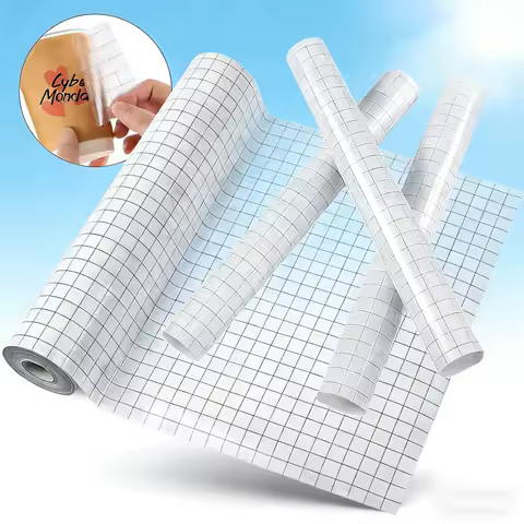 Transparent vinyl transfer paper tape roll tape alignment grid application tape, suitable for silhouette, decal, logo production