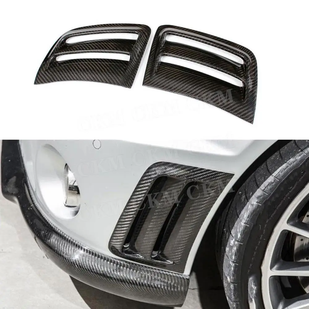 

CKMUUER Carbon Fiber Front Bumper Side Air Vents Trims Cover Stickers Frame for Benz C Class W204 C63 AMG 2008-2011 Bodykits