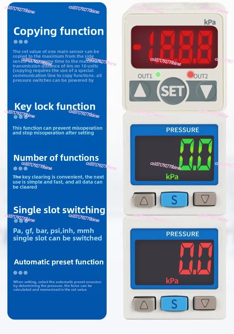 مفتاح الضغط الرقمي من سلسلة ZSE/ISE30A مع شاشة عرض، مستشعر عالي الدقة ISE30A-01-N-L/ZSE30AF-01-A لضاغط الهواء #3