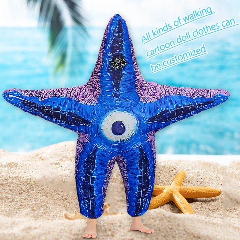 Inflatable Starfish Animal Men's Women's Cosplay Costumes Movie Halloween Blow Up Sea Carnival Fancy Clothing